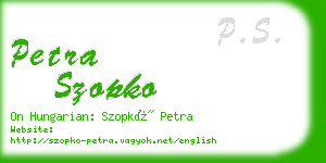 petra szopko business card